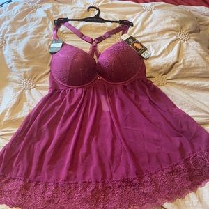 Full figure babydoll set flirty lace